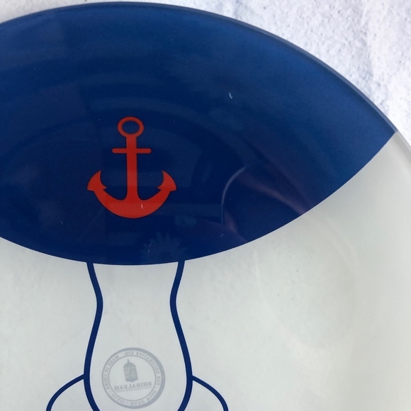 Shiraleah Sailor Stache Glass Decorative Plates 4 - Picture 3 of 8
